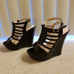 Charlotte Russe Black Wedge Heels